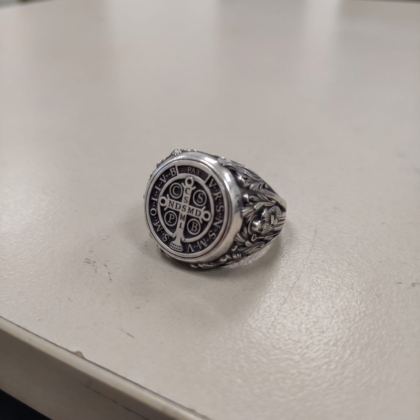 Customer photo review of Saint Benedict Signet Ring