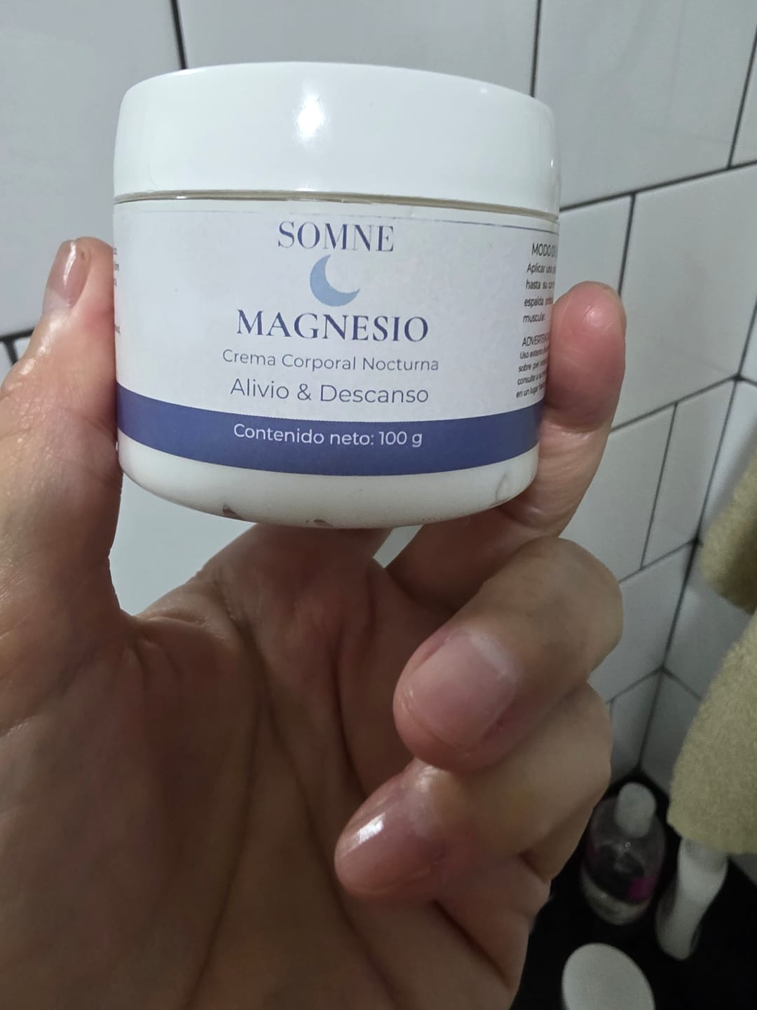 Customer photo review of Somne Magnesio — Crema para el Dolor Muscular y Descanso Profundo