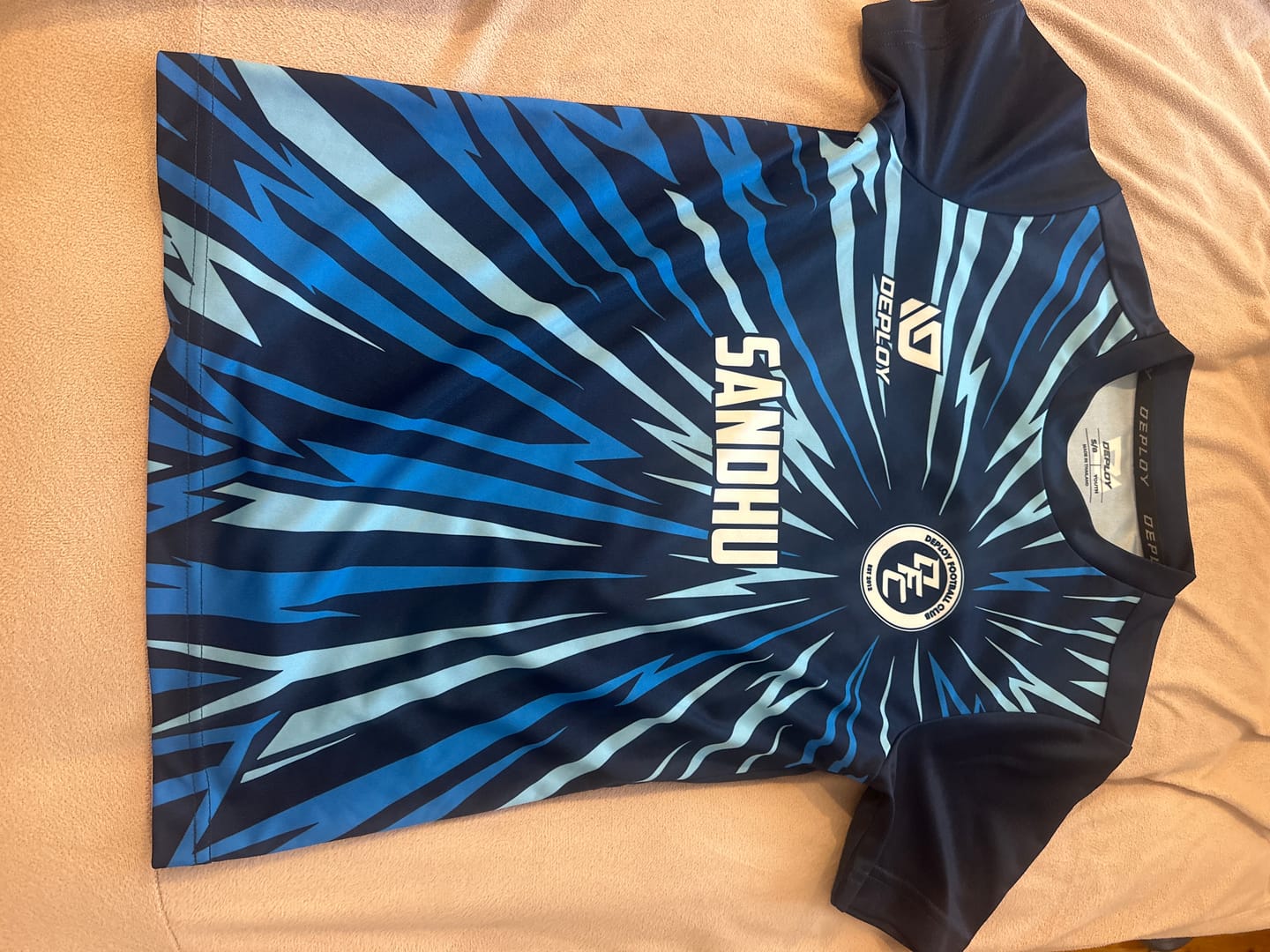 Customer photo review of Burst Jersey - Navy & Sky Blue