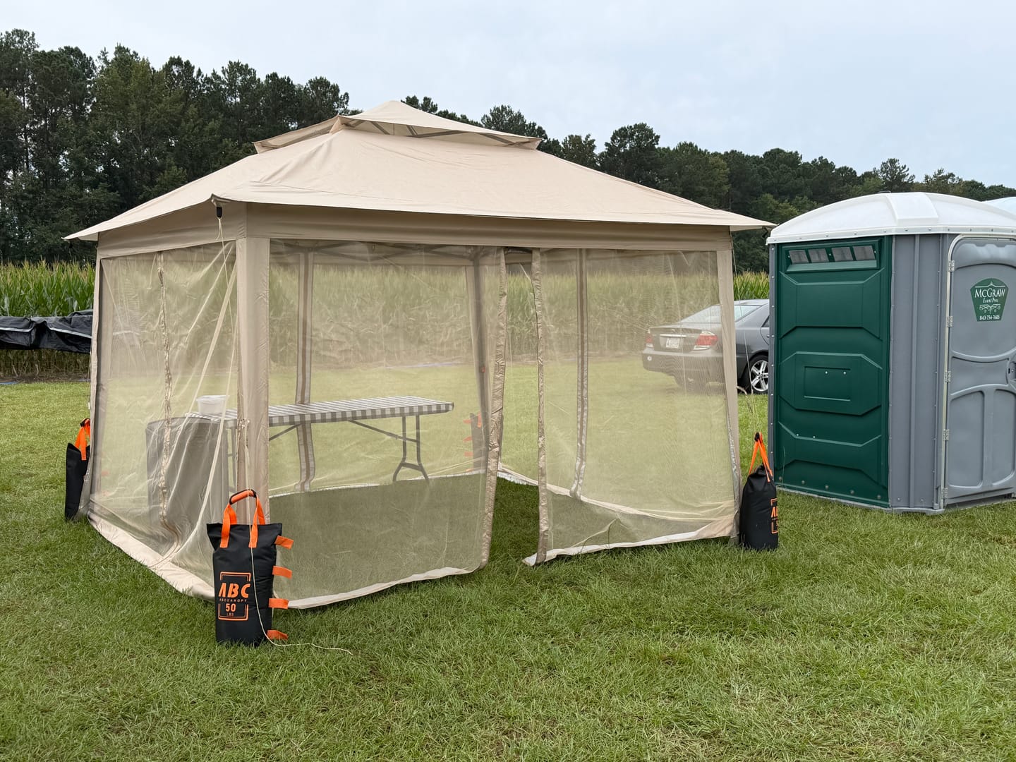 Customer photo review of ABCCANOPY Outdoor Double Soft-Top 11x11/13x13 Pop Up Patio Gazebo with Mosquito Netting