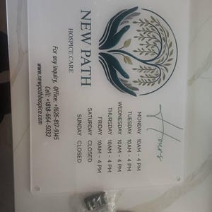 Customer photo review of Acrylic Business Logo Sign