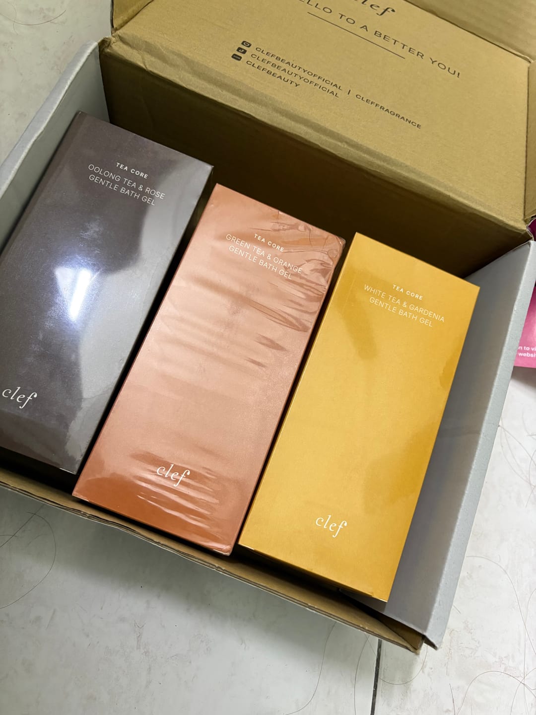 Customer photo review of Tea Core Green Tea & Orange Bath Gel