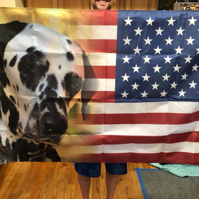 Customer photo review of Custom Pet Photo American Flag
