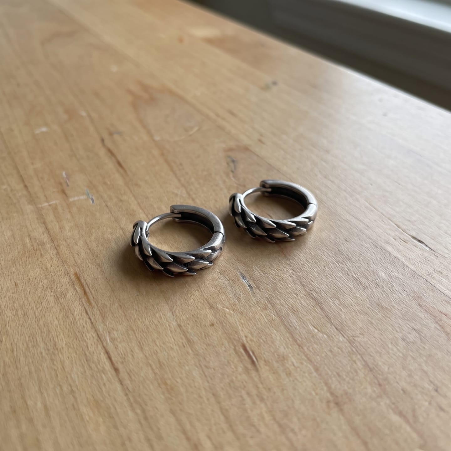 Customer photo review of Wedge Huggie Earring