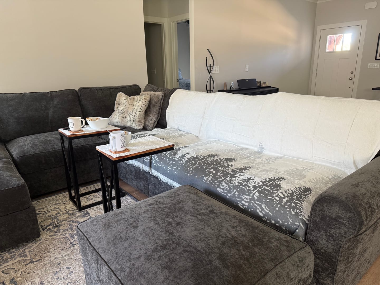 Customer photo review of Pet Couch Cover - Forest Grey