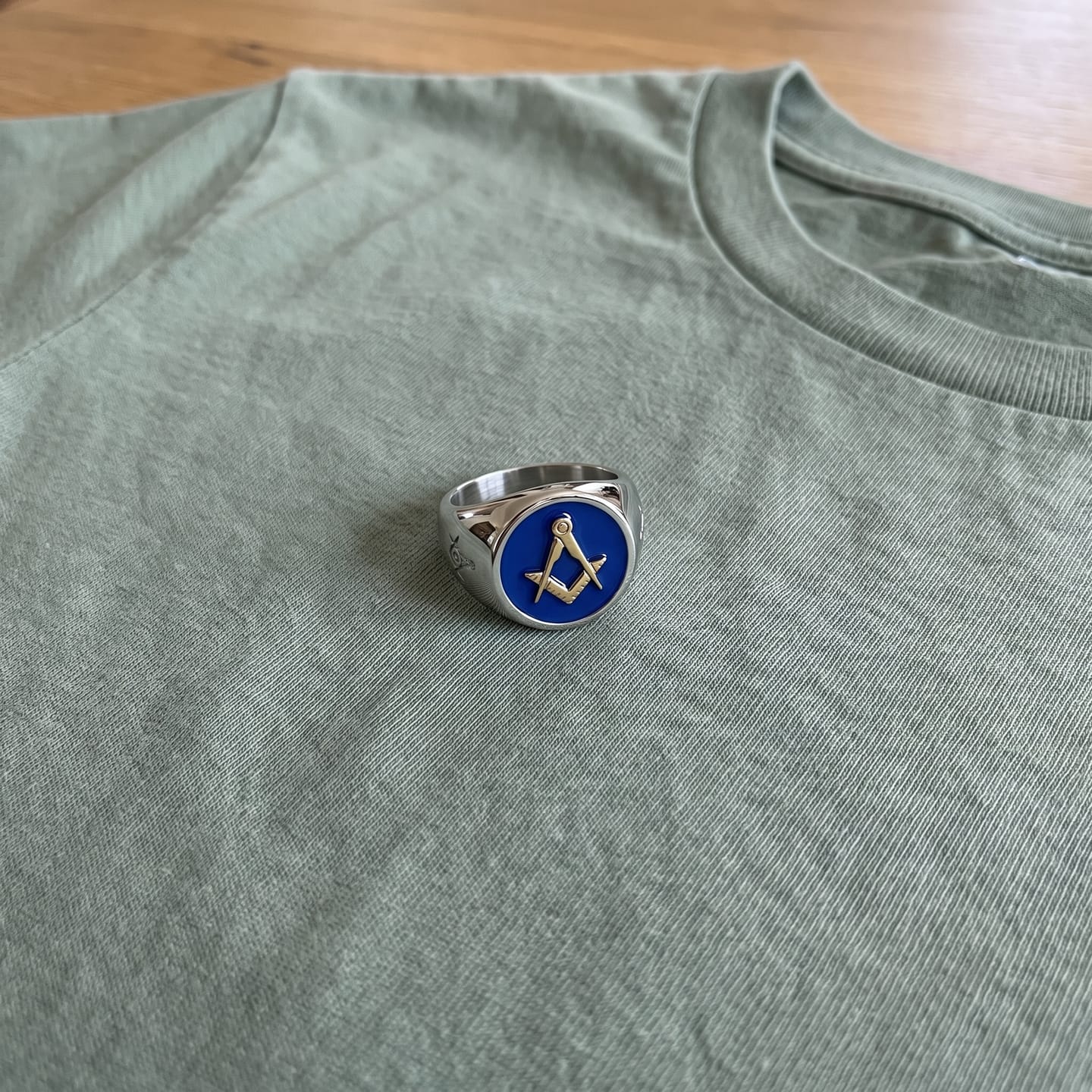 Customer photo review of Blue Lodge Masonic Signet Ring