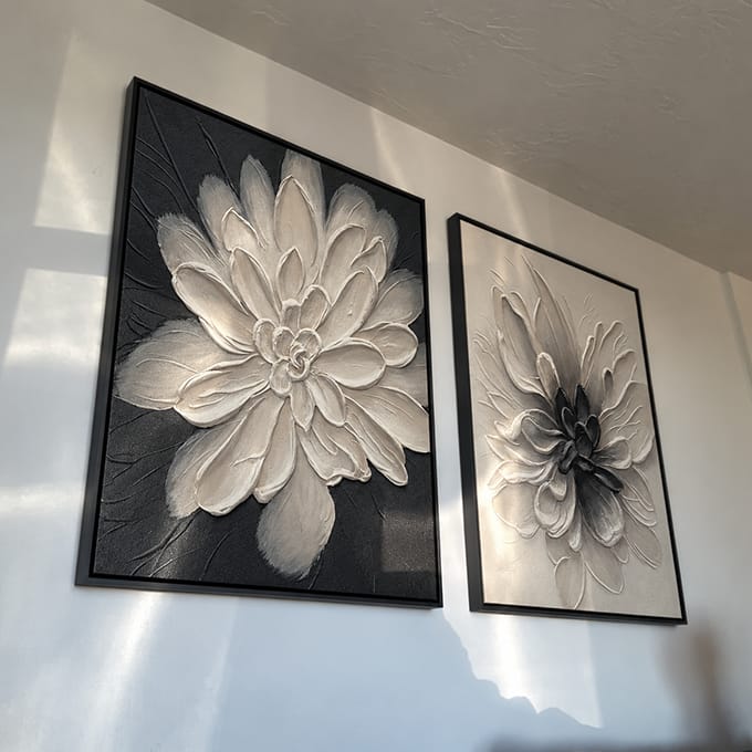 Customer photo review of Minimalist Flower And Tree Textured Canvas Art Set of 2 #MF070