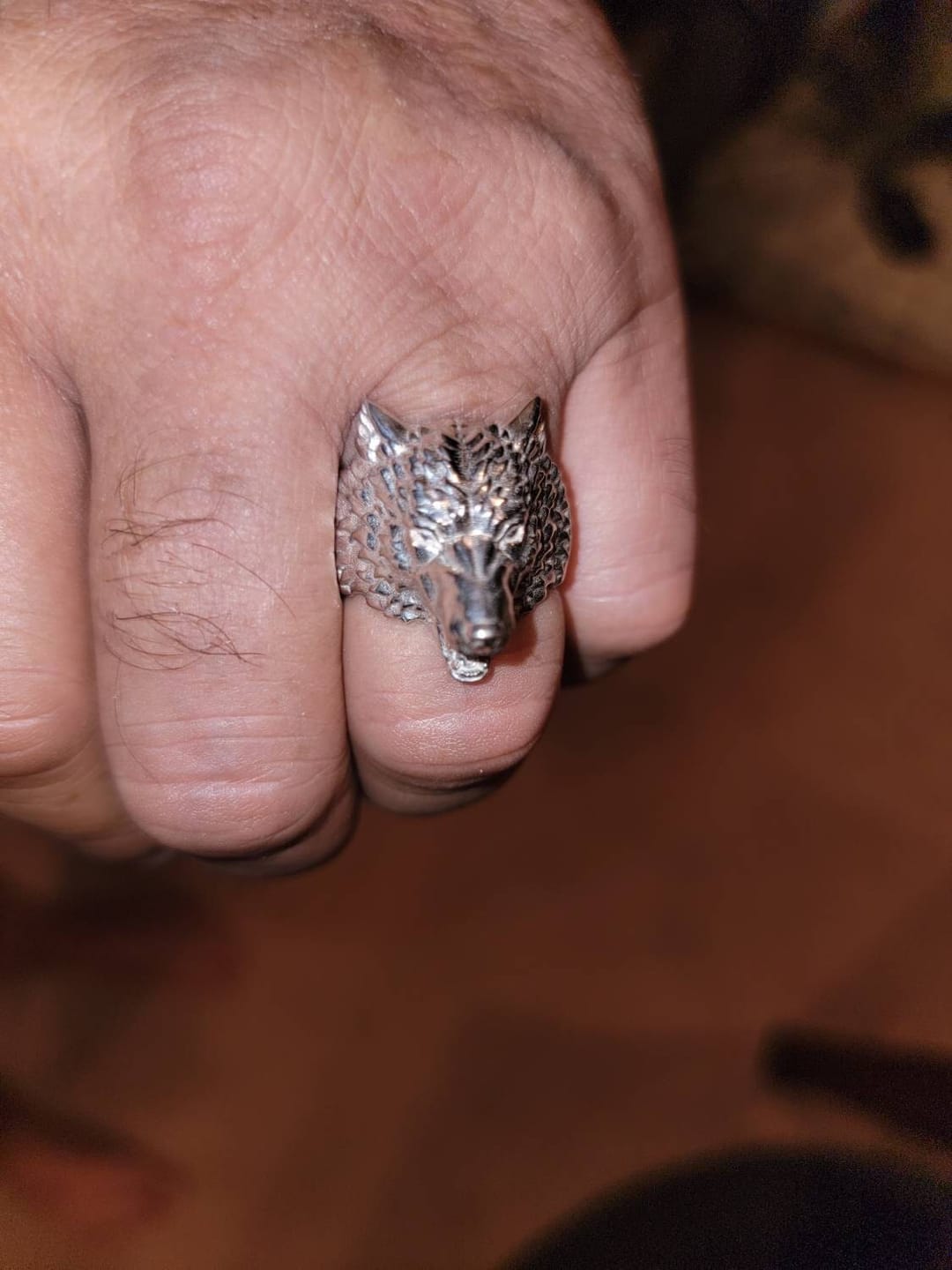 Customer photo review of Mystic Wolf Ring
