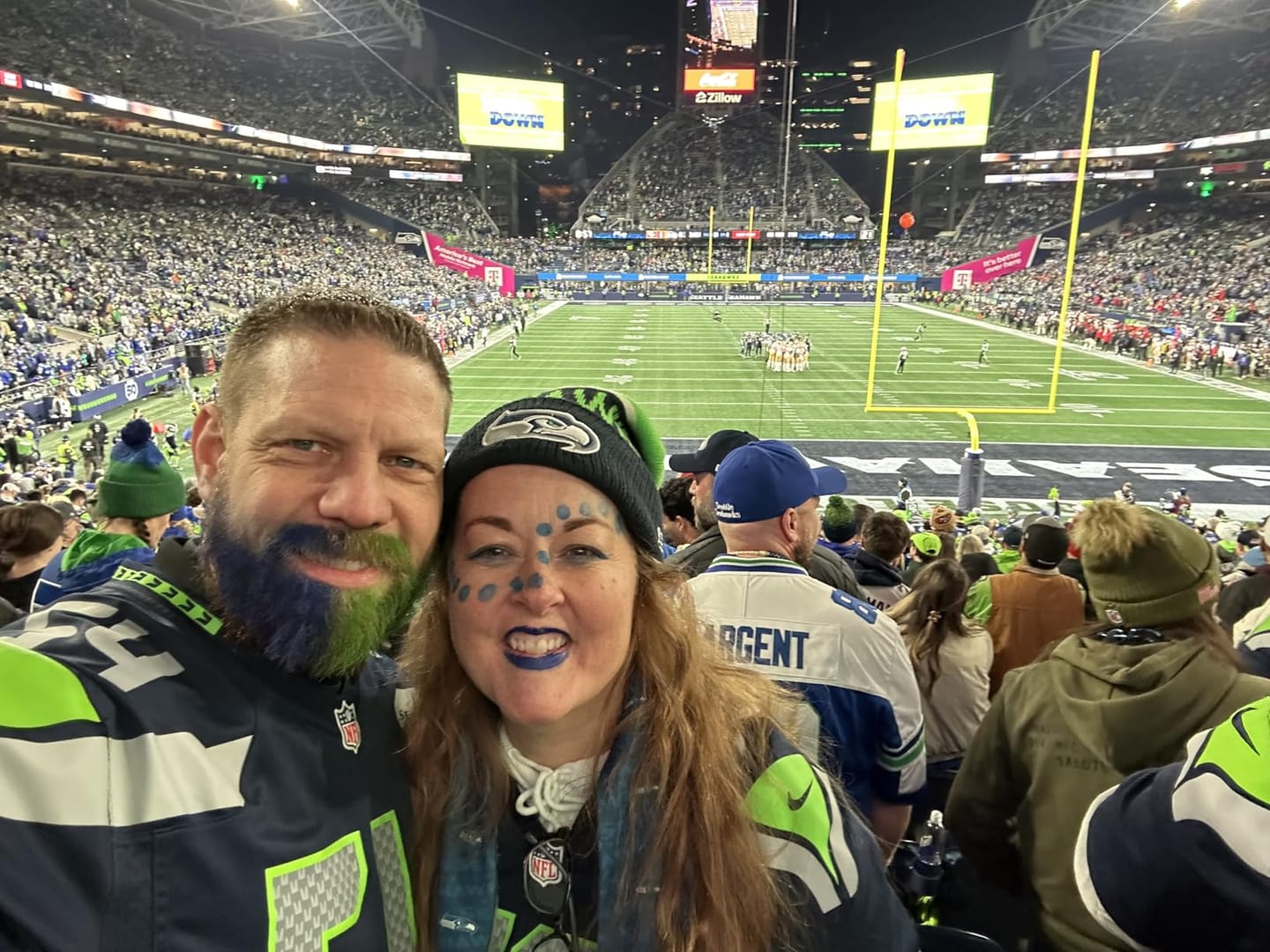 Customer photo review of Blue Squid PRO Face Paint Stick - Waterproof Body Paint for Adults & Kids Eye Black Baseball, Softball - Vegan Hypoallergenic Twist-Up Non-Toxic Makeup Stick for Cosplay, Sports & SFX