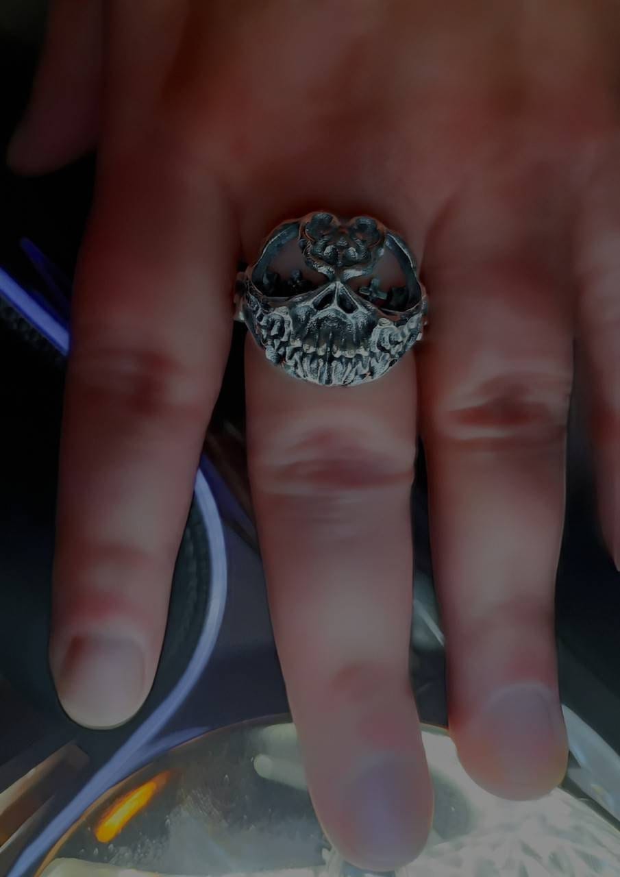 Customer photo review of Hollow Mask Skull Ring