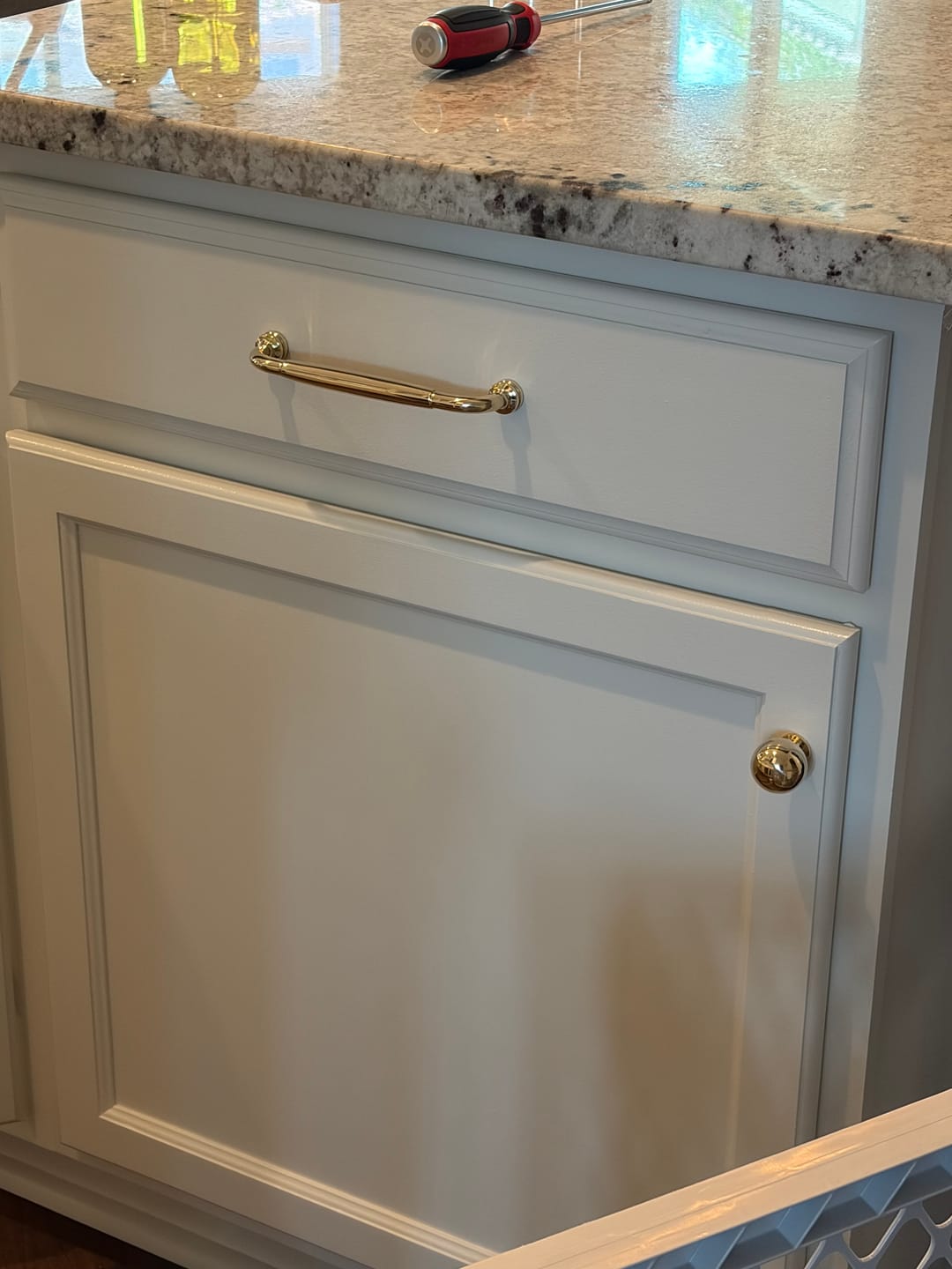 Customer photo review of Brass Ball Knob - Unlacquered Polished Brass