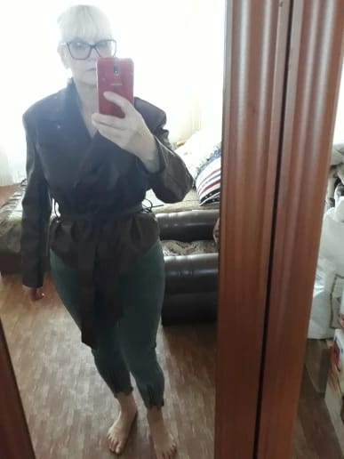 Customer photo review of Valerie Lace-Up Faux Leather Blazer Jacket