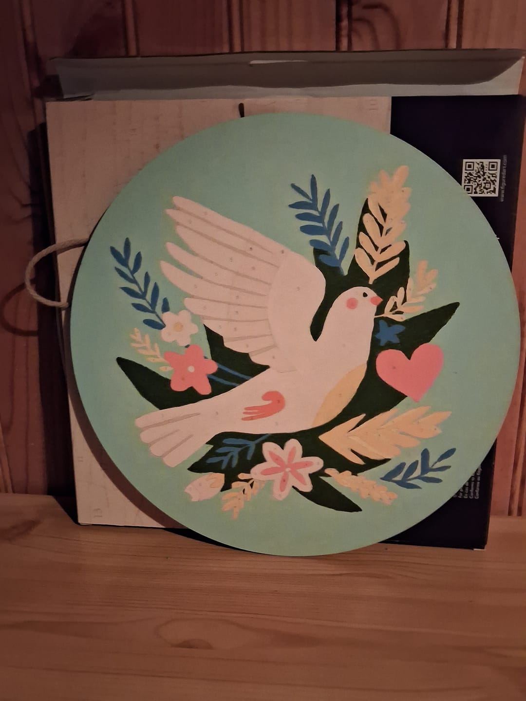Customer photo review of Peinture par Numéro sur Disque en bois - Oiseau et fleurs
