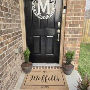 Customer photo review of Your Family Name Your Date Customized Welcome Doormat