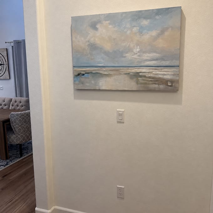 Customer photo review of Abstract Ocean And Sky Canvas Art # OC029
