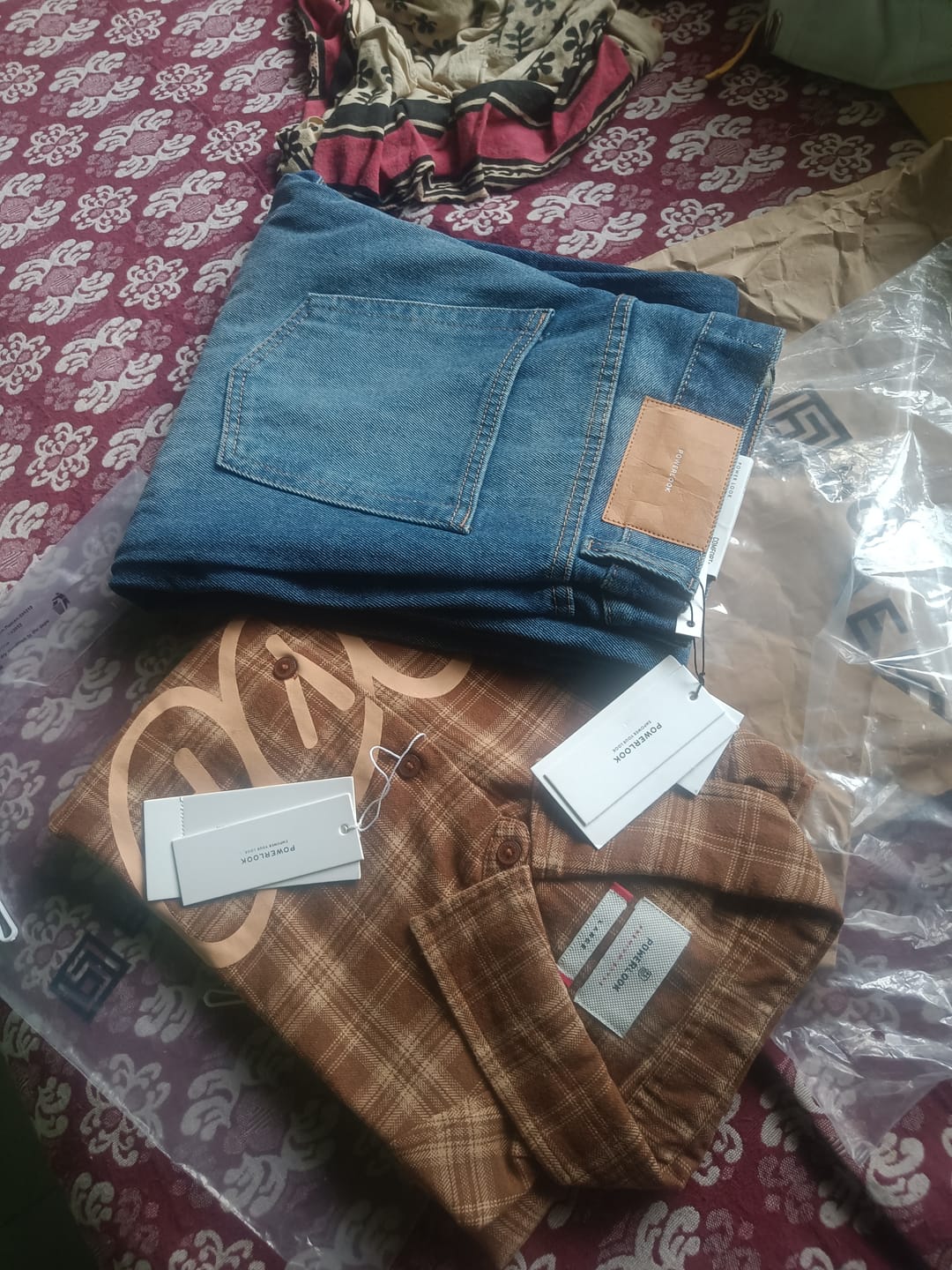 Customer photo review of Brown Checks Printed Shirt