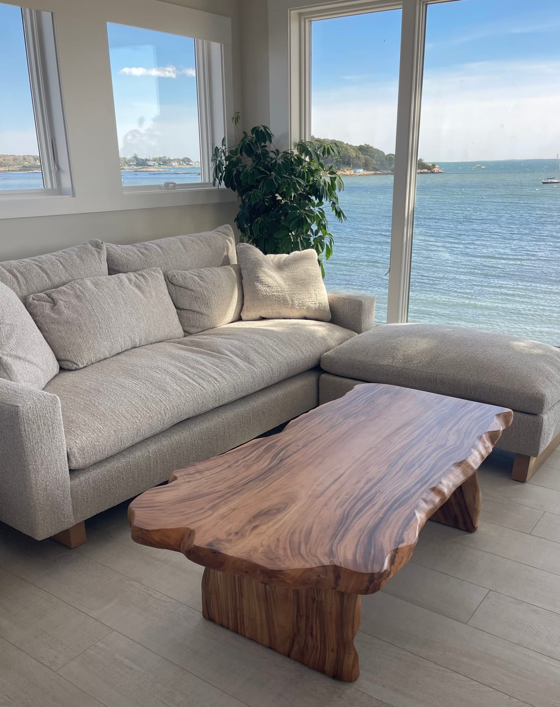 Customer photo review of Live Edge Coffee Table With Organic Slab For Living Room And Interior