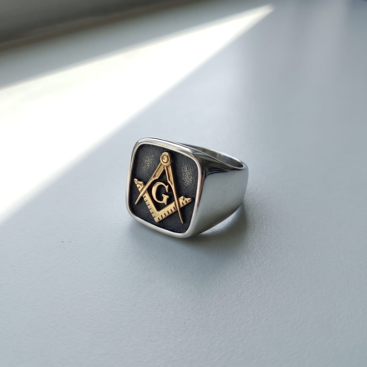 Customer photo review of Masonic Letter G Signet Ring