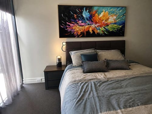 Customer photo review of Wings against the Dark Wall — Textured Abstract Wall Art