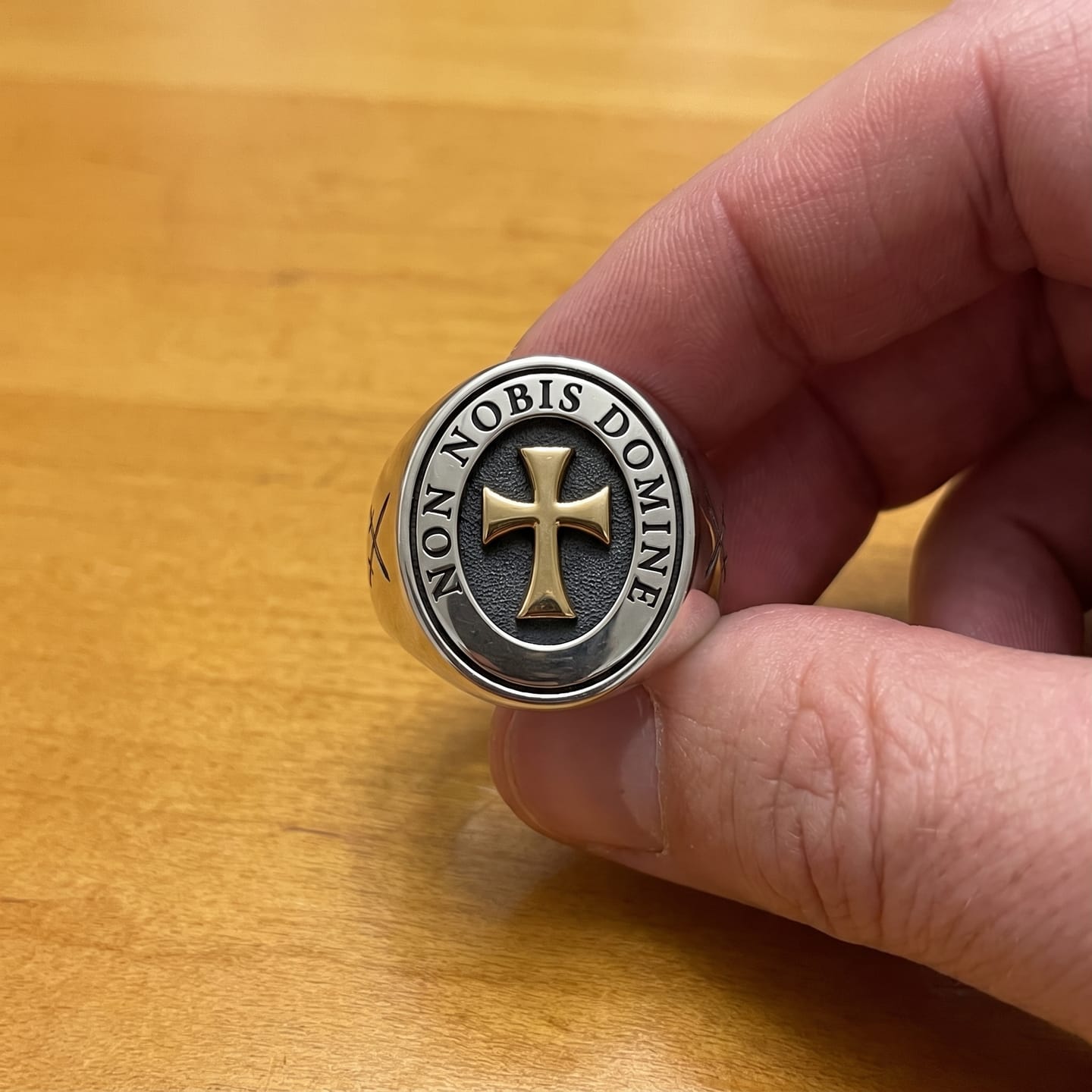 Customer photo review of Non Nobis Domine Templar Ring