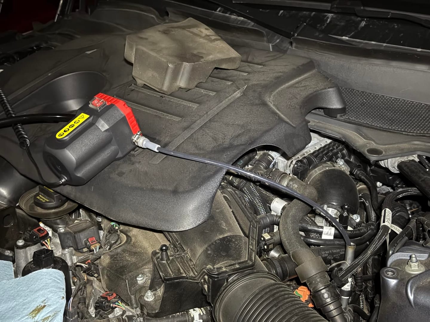 Customer photo review of DrainRunner™ Top-Side Oil Change Kit