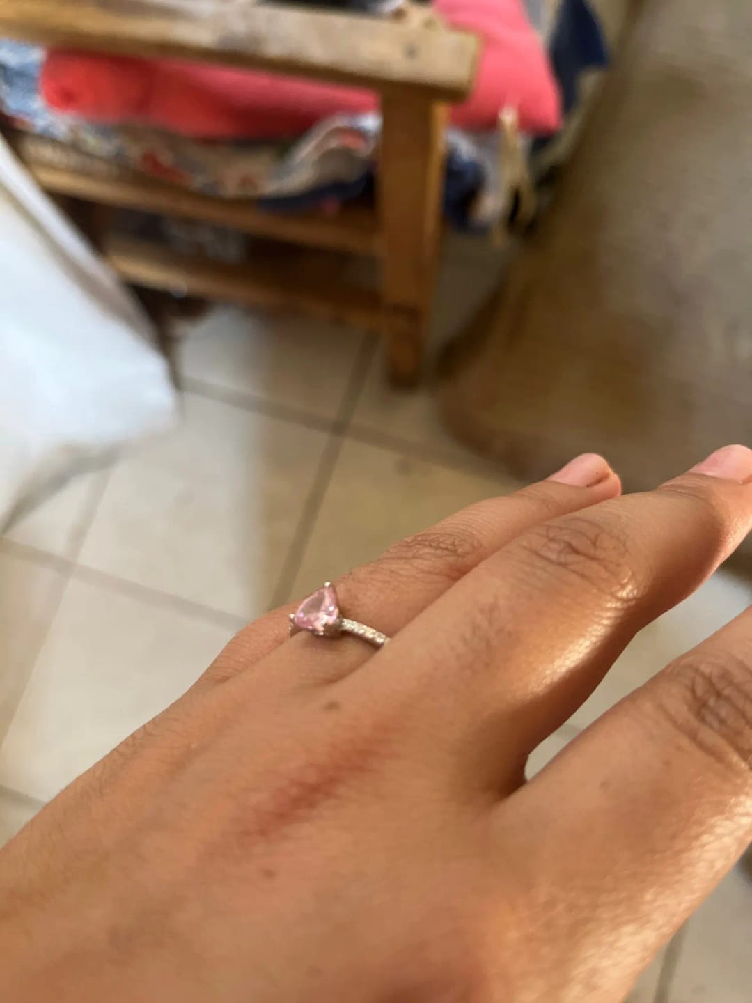 Customer photo review of Rosy Charm Heart Ring