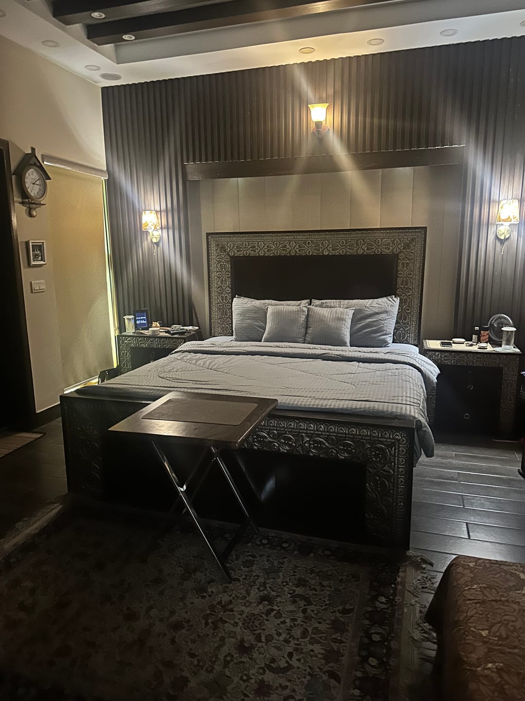 Customer photo review of SILVER stripe Comforter Set- 8 Pcs