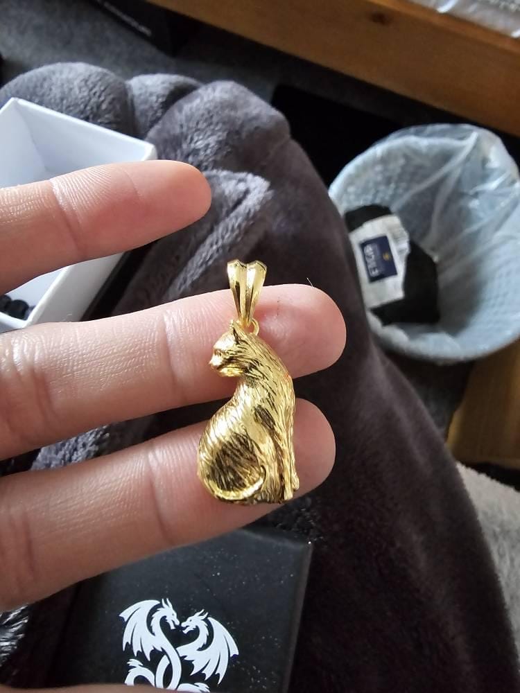 Customer photo review of Sitting Cat Pendant