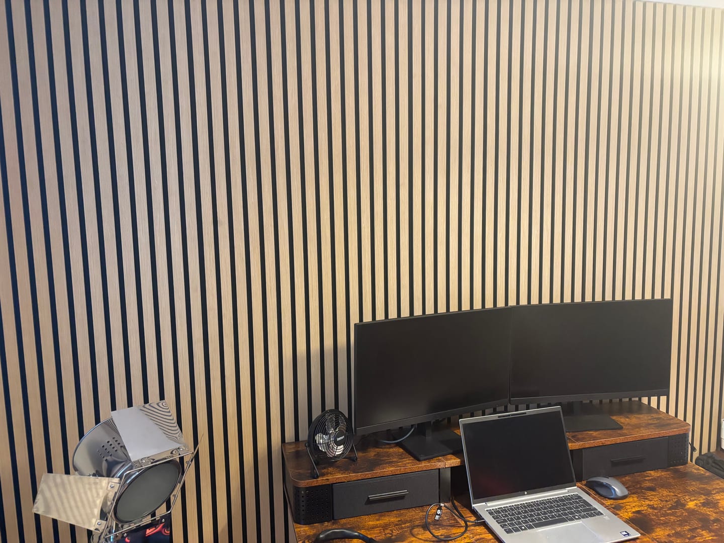 Customer photo review of Acoustic Slat Wall Panels Wooden Decorative Wall Panels Natural Oak Premium 2.4m x 0.6m