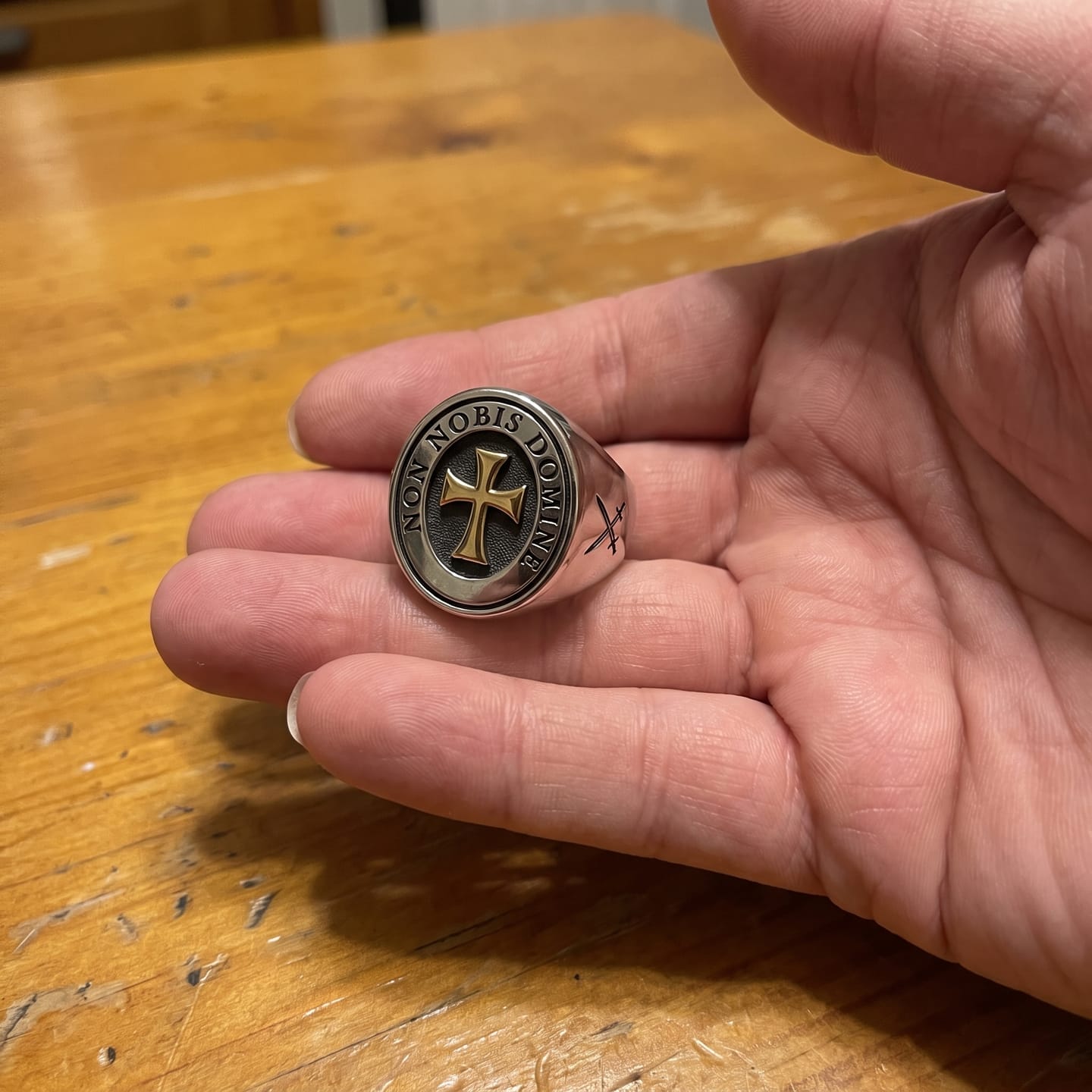 Customer photo review of Non Nobis Domine Templar Ring