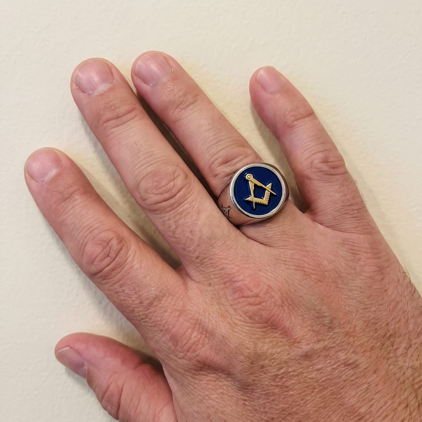 Customer photo review of Blue Lodge Masonic Signet Ring