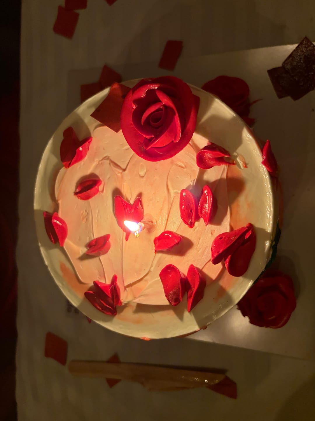 Customer photo review of Pink Rose Ombre Cake