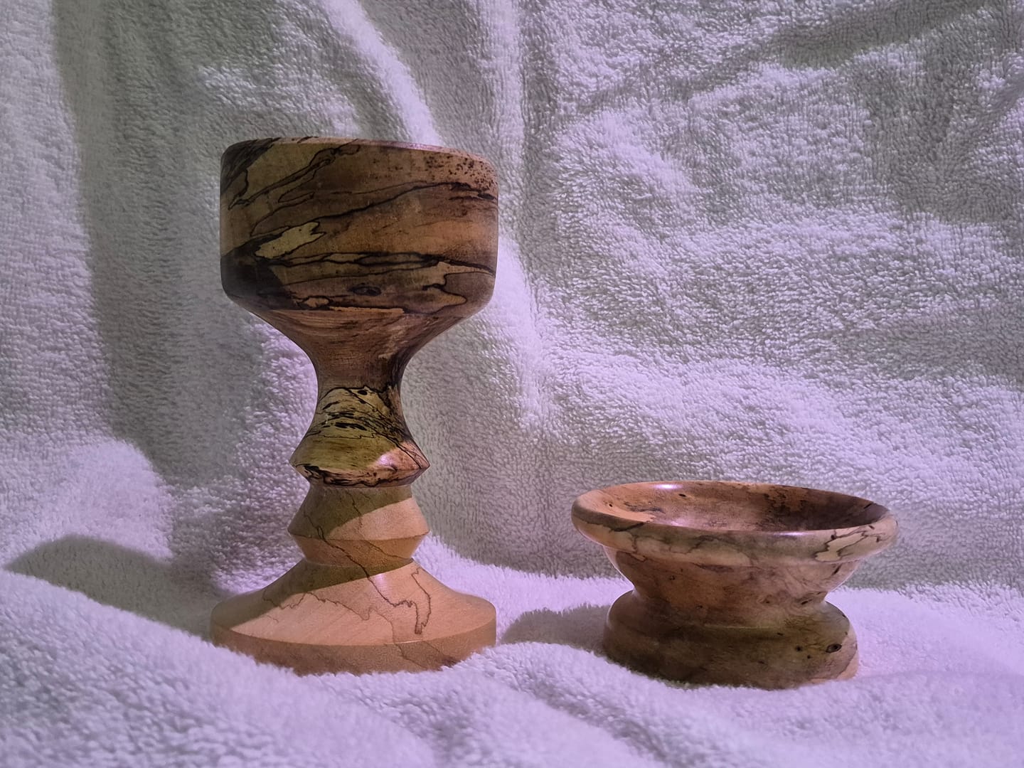 Customer photo review of Defective Spalted Tamarind Bowl Blank- 4" x 4" x 2" (with Pinholes)