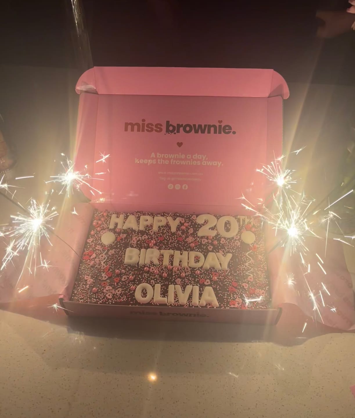 Customer photo review of Birthday Brownie · Large