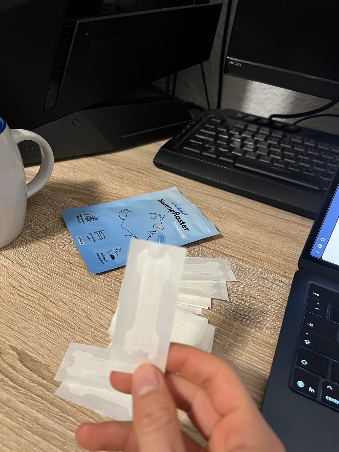 Customer photo review of Nasenpflaster transparent: unauffällig für den Alltag
