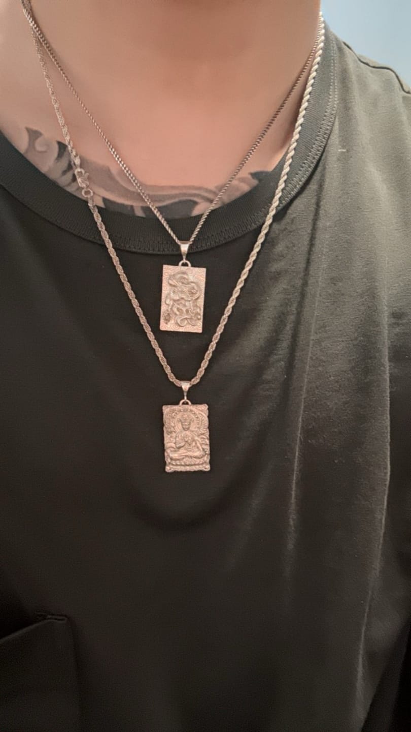 Customer photo review of Asian Dragon Plaque Pendant