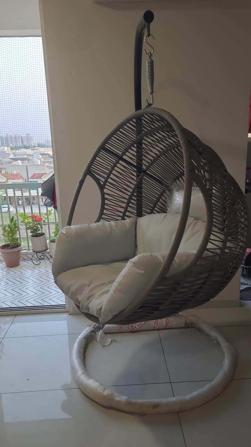 Customer photo review of Kashvi Rope Swing Chair (Grey)