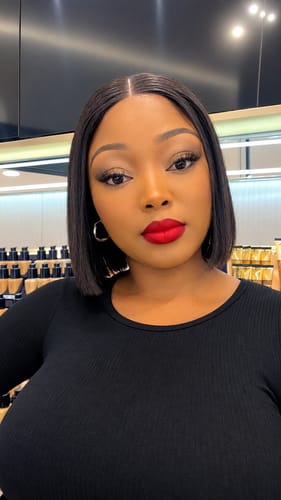 Customer photo review of Budget Vietnamese Super Double Drawn Bone Straight Hand Made 2x6 Closure 10" Natural Black Wig