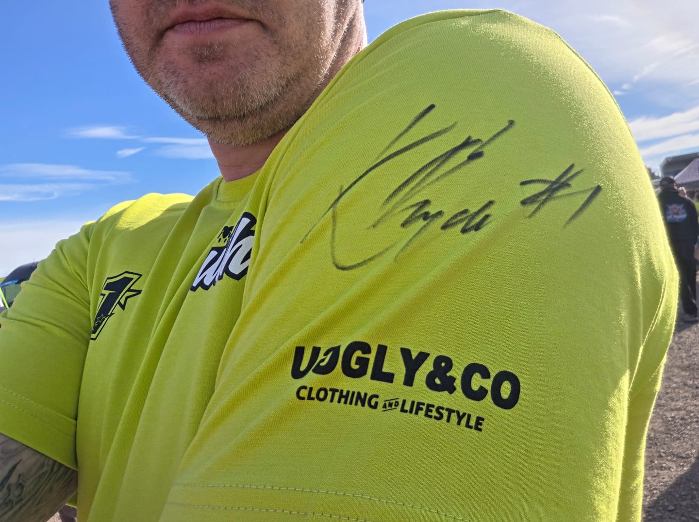 Customer photo review of Kyle Ryde Home Round Fluro T-Shirt [Limited Edition]