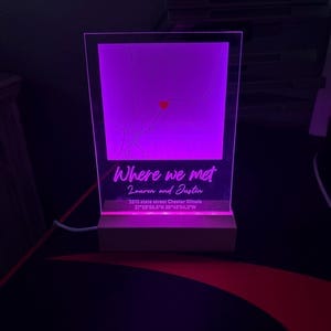 Customer photo review of Where We Met Map Plaque