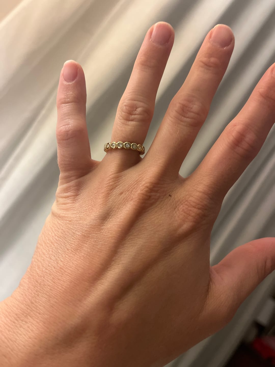 Customer photo review of Bezel Tennis Ring