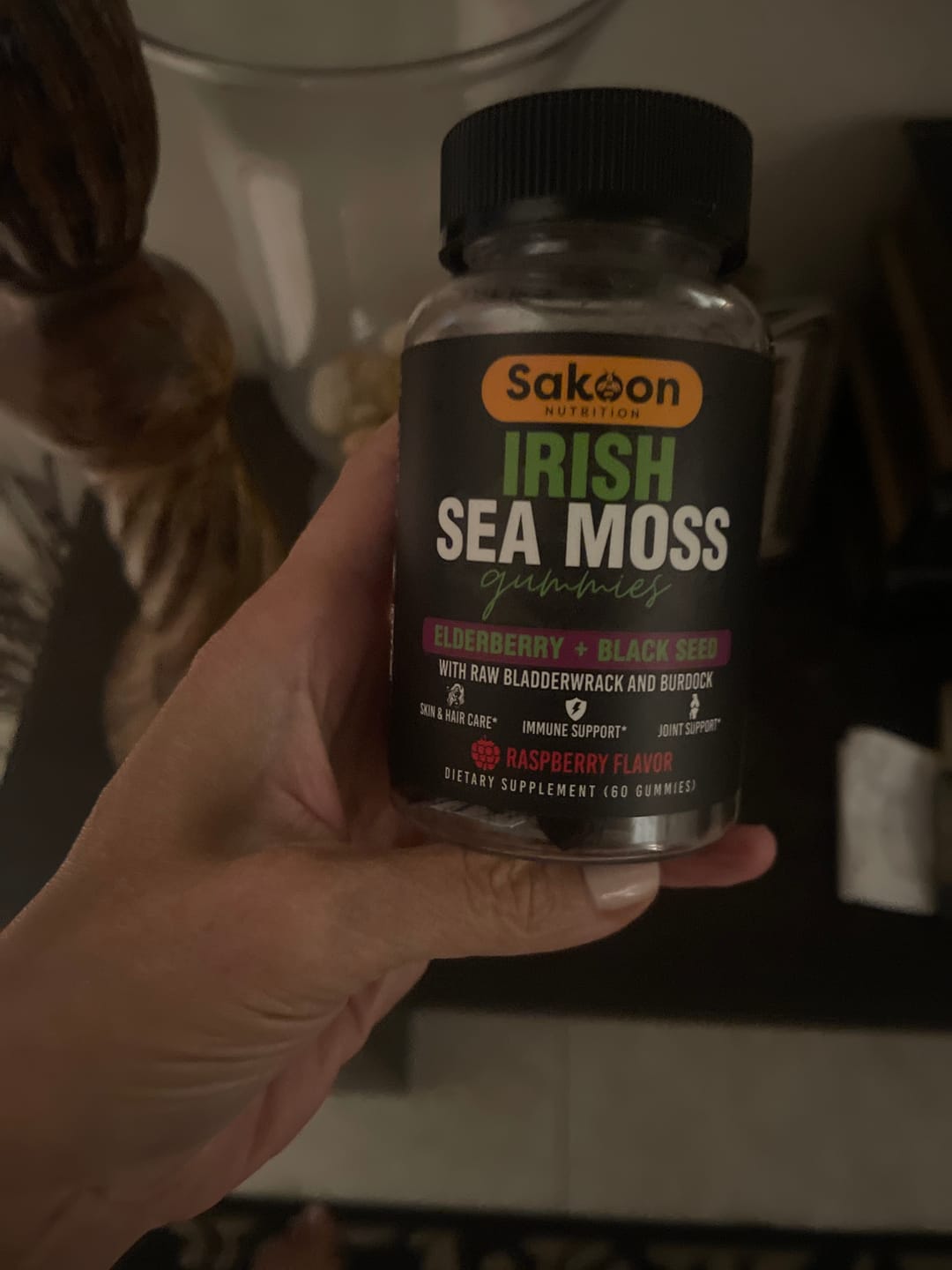 Customer photo review of Irish Sea Moss Gummies With Elderberry & Black Seed Oil