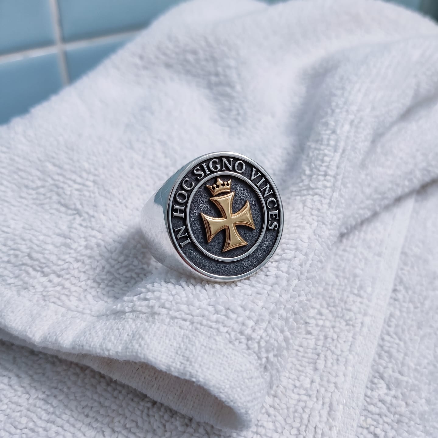 Customer photo review of Templar Cross and Crown Ring
