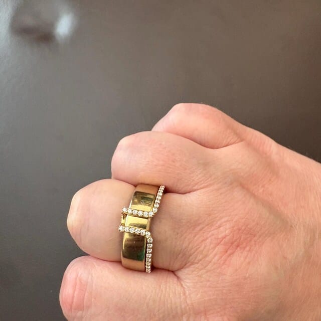 Customer photo review of Oura Ring Cover CZ Pave Band Sterling Silver Smart Ring Enhancer