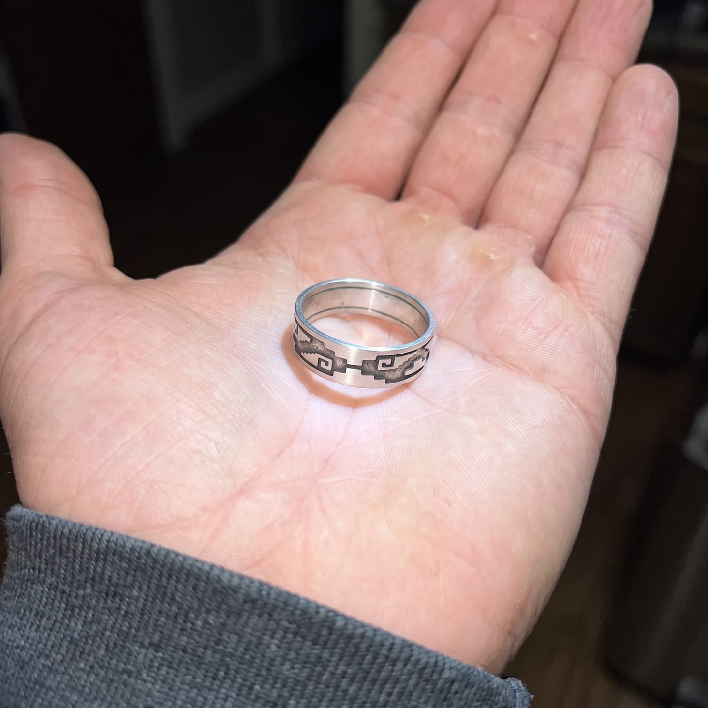 Customer photo review of Aztec Pattern Ring