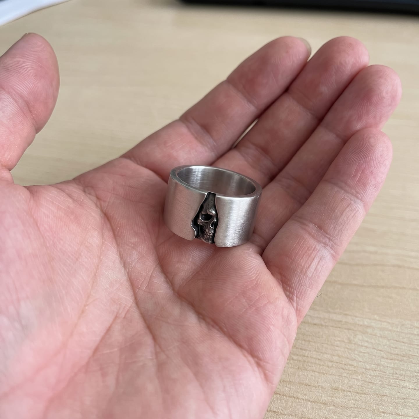 Customer photo review of Concealed Skull Ring