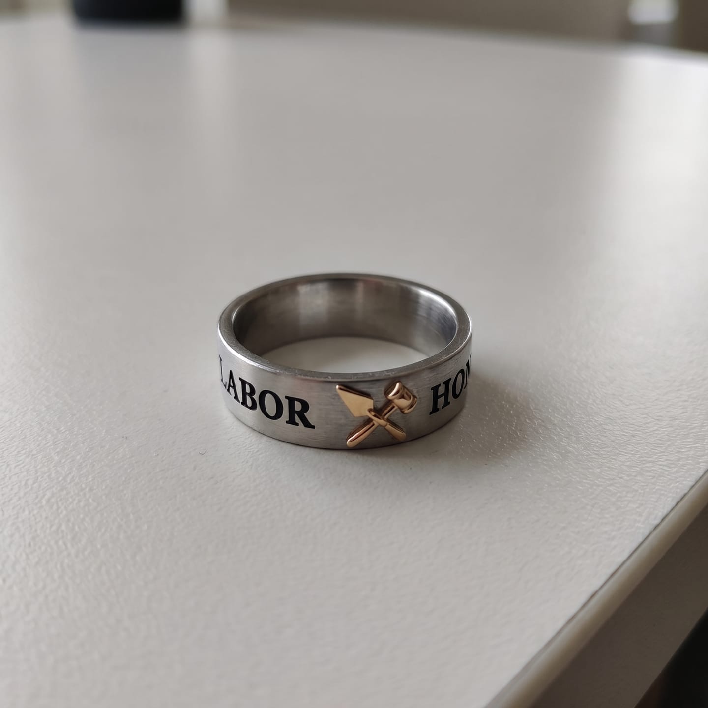 Customer photo review of Labor Et Honor Masonic Ring