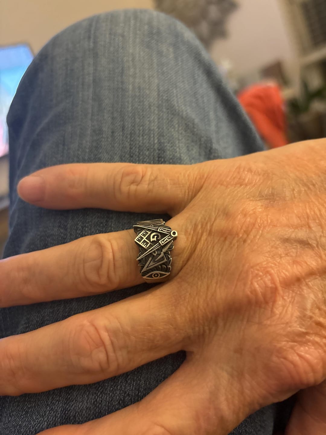 Customer photo review of Masonic Band Ring