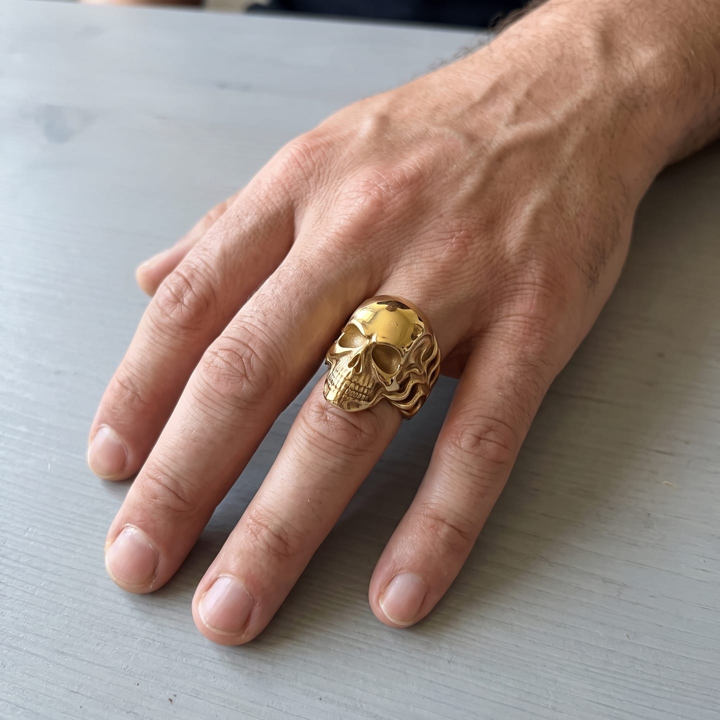 Customer photo review of Tribal Skull Ring