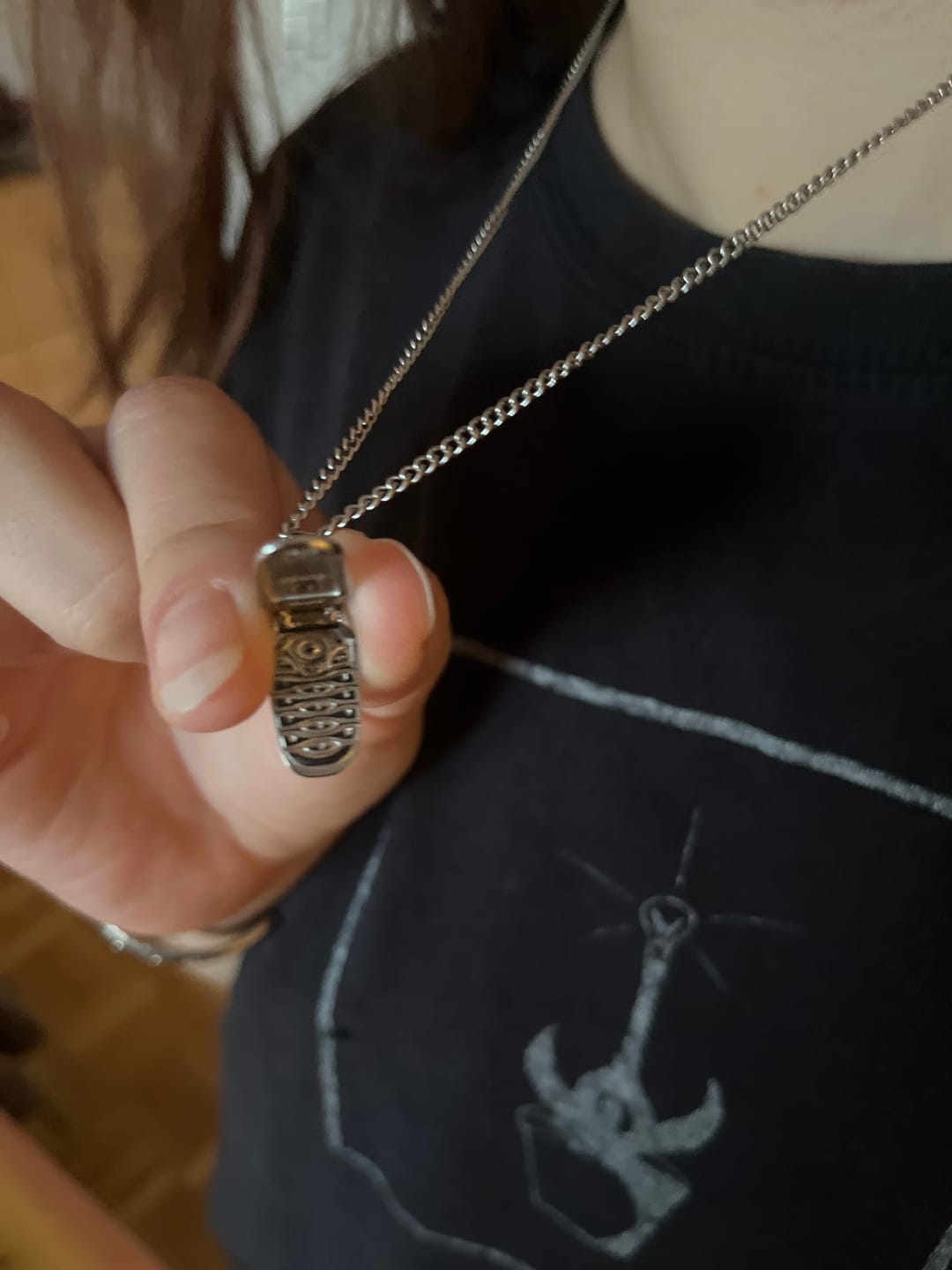 Customer photo review of Flip Phone Pendant